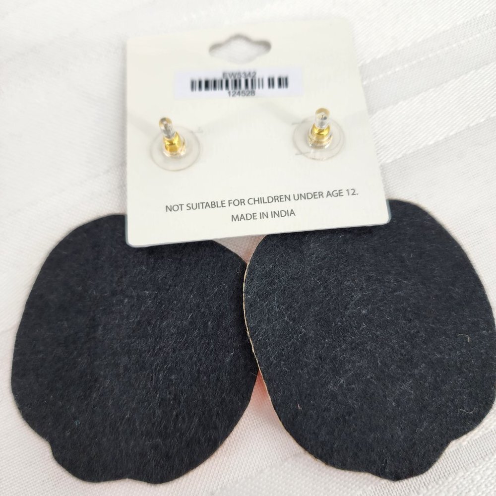 Pumpkin Seed Bead Halloween Earrings NWT - Picture 4 of 4